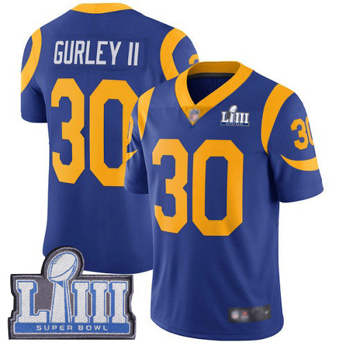Los Angeles Rams Limited Royal Blue Men Todd Gurley Alternate Jersey NFL Football 30 Super Bowl LIII Bound Vapor Untouchable